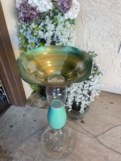 Glass Birdbath