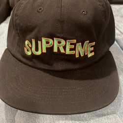 Supreme York Stepped Arc 6 Panel Hat Cap Orange Green F/w 2017