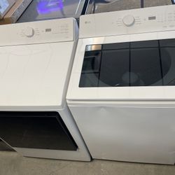 Lg Top Load Washer & Dryer Set In Electric And Agitator 