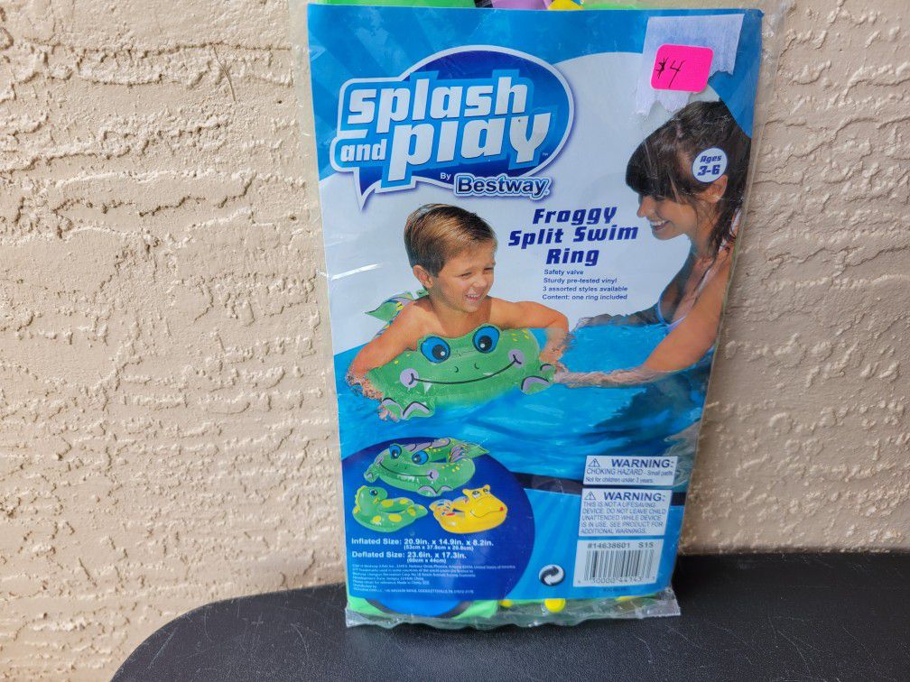 NEW...FROGGY SPLIT SWIM RING FOR POOL...AGES 3+