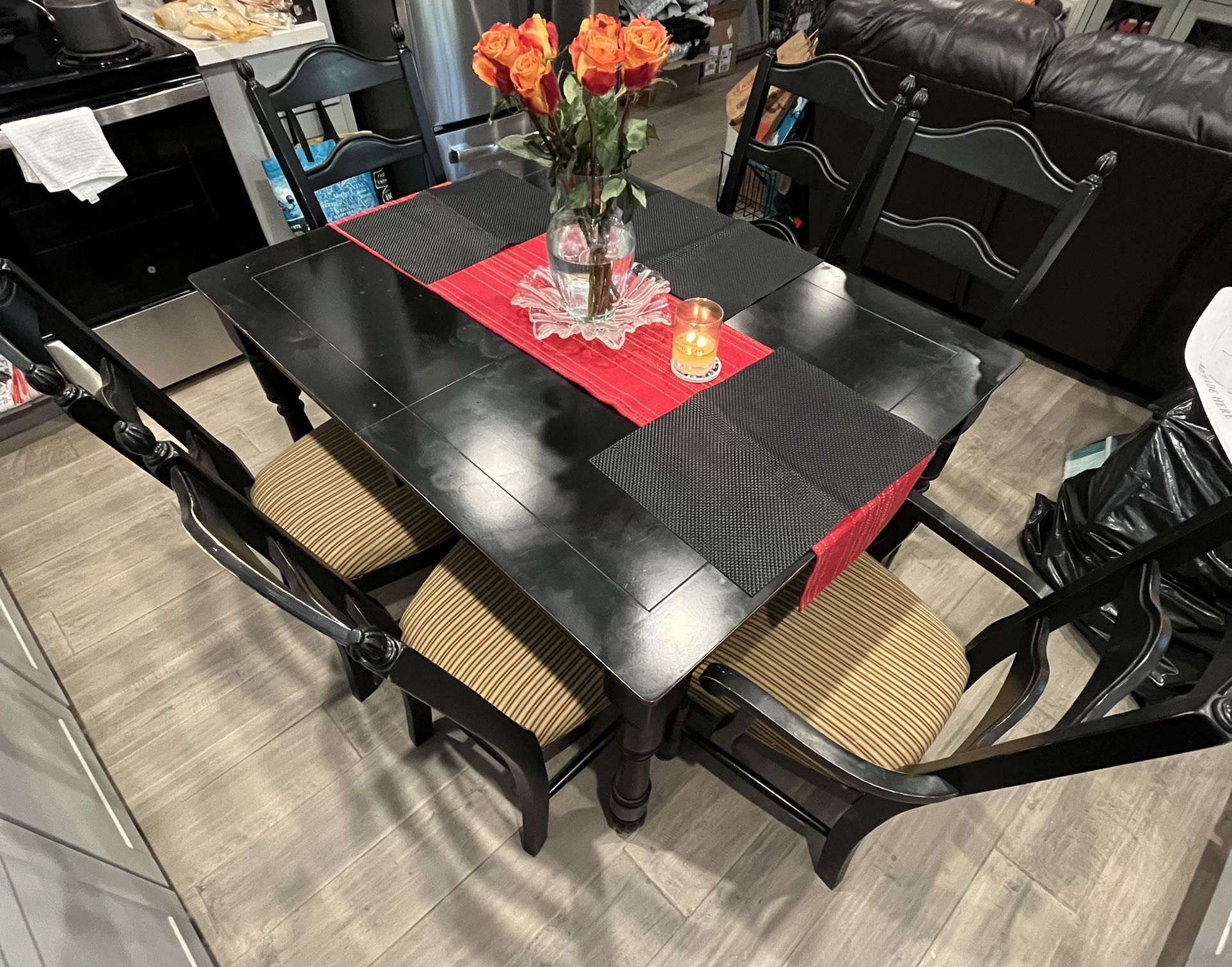 Dining Table Black With 6 Chairs