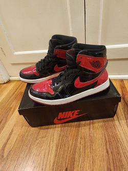 Jordan patent bred 1 shoes size mens 7.5