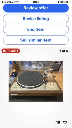 Vintage 1977 Pioneer PL530 Fully Automatic Turntable 