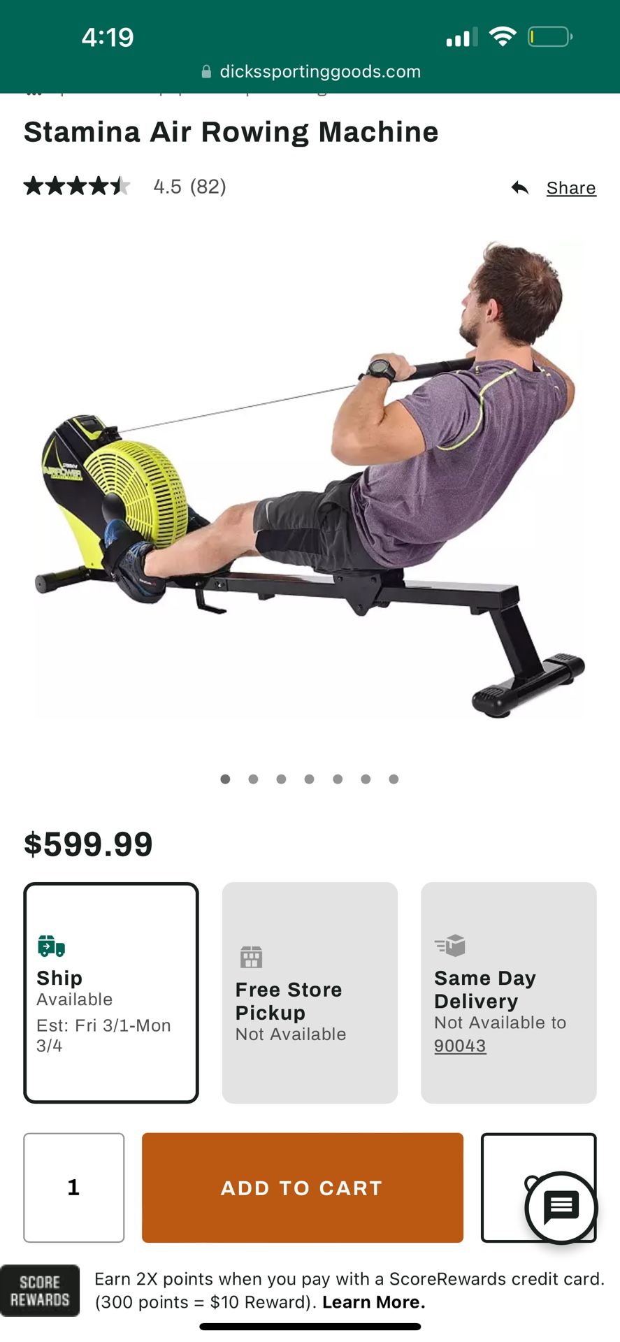 Stamina Air Row Machine