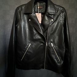 Women’s Washed Leather Biker Jacket (NWT)