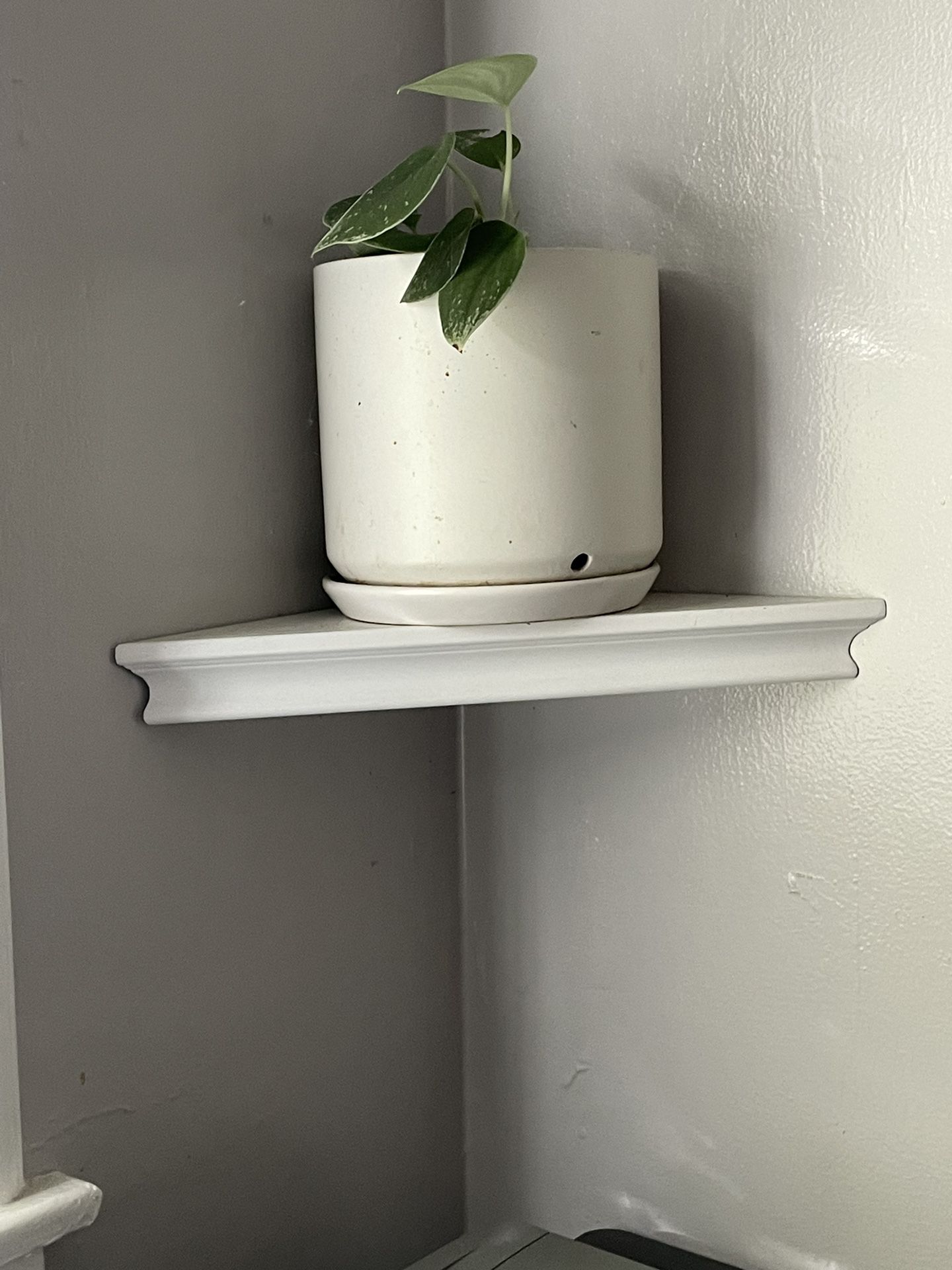  White Corner Shelf, $5