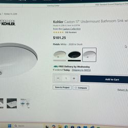 Kohler 17” Undermount Bathroom Sink 