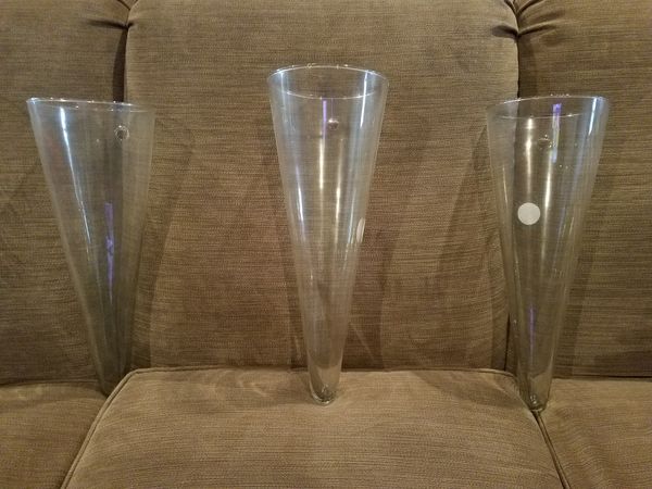 3 Glass Cone Shaped Wall Vases For Sale In Us Offerup