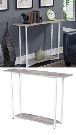 Brand New in Box Grey Wooden Top with Metal Frame Console Table