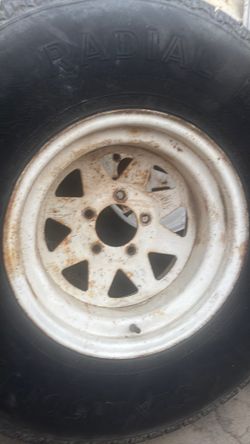 Came off a Chevy truck 75 five lug tires, hold air good rollers