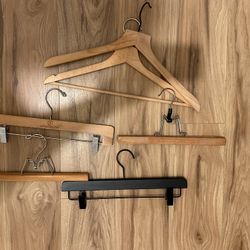 6 Wooden Clothes Hangers $5 
