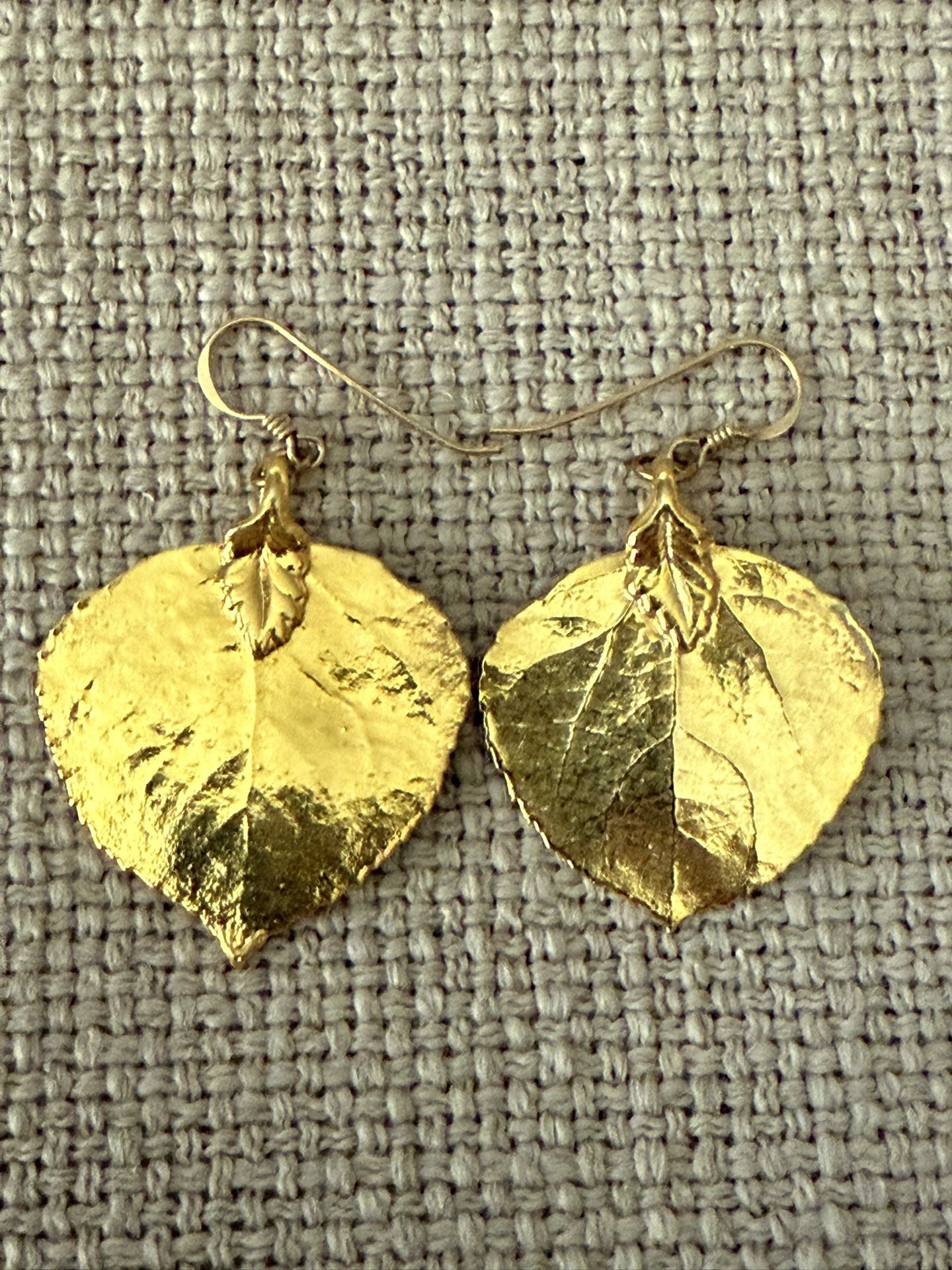 Leaf, 24 K Gold Earrings