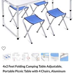 Foldable Aluminum Table Wide 2 X 4 Large New 
