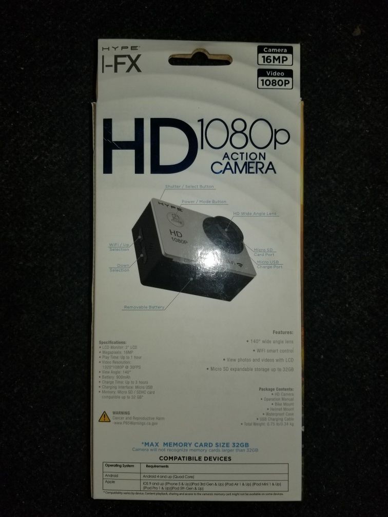 Brand New Hype IFX HD 1080p Action Camera for Sale in Moreno Valley