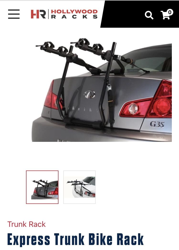 Hollywood Express Trunk Bike Rack.  Holds 3 Bikes.