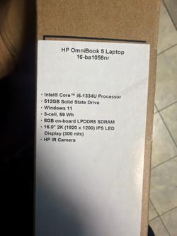 Brand New HP OmniBook 5 16" | Intel i5, 8GB RAM, 512GB SSD