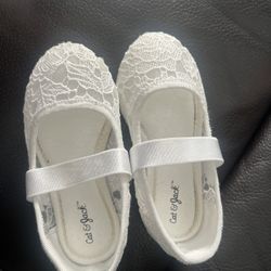 Toddler White Flats 