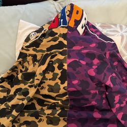 BAPE Full-Zip Hoodie, Size Large 