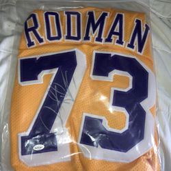 Signed Dennis Rodman Lakers Jersey