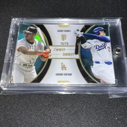 2025 Topps Welcome to the Club: 3X Mvp - Duals Barry Bonds, Shohei Ohtani #d/75 $250