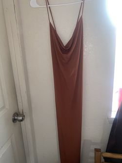 Rust Brown Dress With Slit
