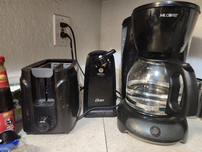 Toaster Coffe Pot And Can Opener 