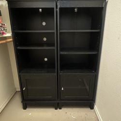 2 Media Black Cabinets