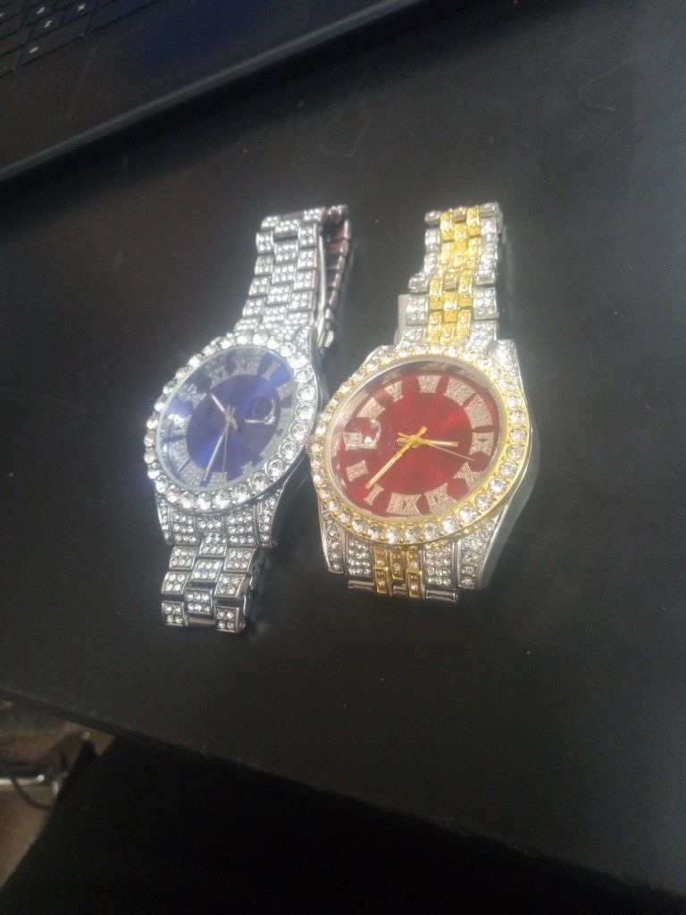 Blue And Red Face Watches