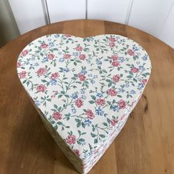 Vintage Paper Covered Heart Box