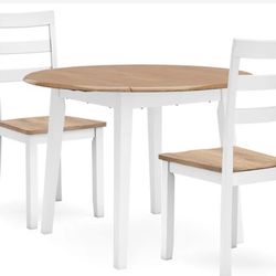 Gesthaven Natural/White Dining Table and 2 Chairs