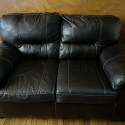 Brown Leather Couch 