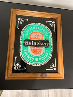 Heineken Glass Sign Framed 