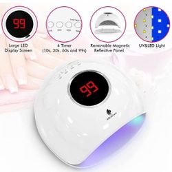 UV LED Nail Lamp 48W Nail Dryer Gel Polish Light with 4 Timer , 33 Durable LED Light for Fingernail & Toenail Gel Based Polishes Nail Polish Curing La