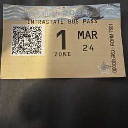 INTRASTATE BUS PASS  for 50 