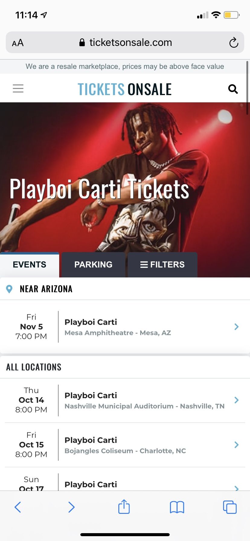 PlayboiCarti concert tickets On Friday November 5, 2021Mesa, AZ 