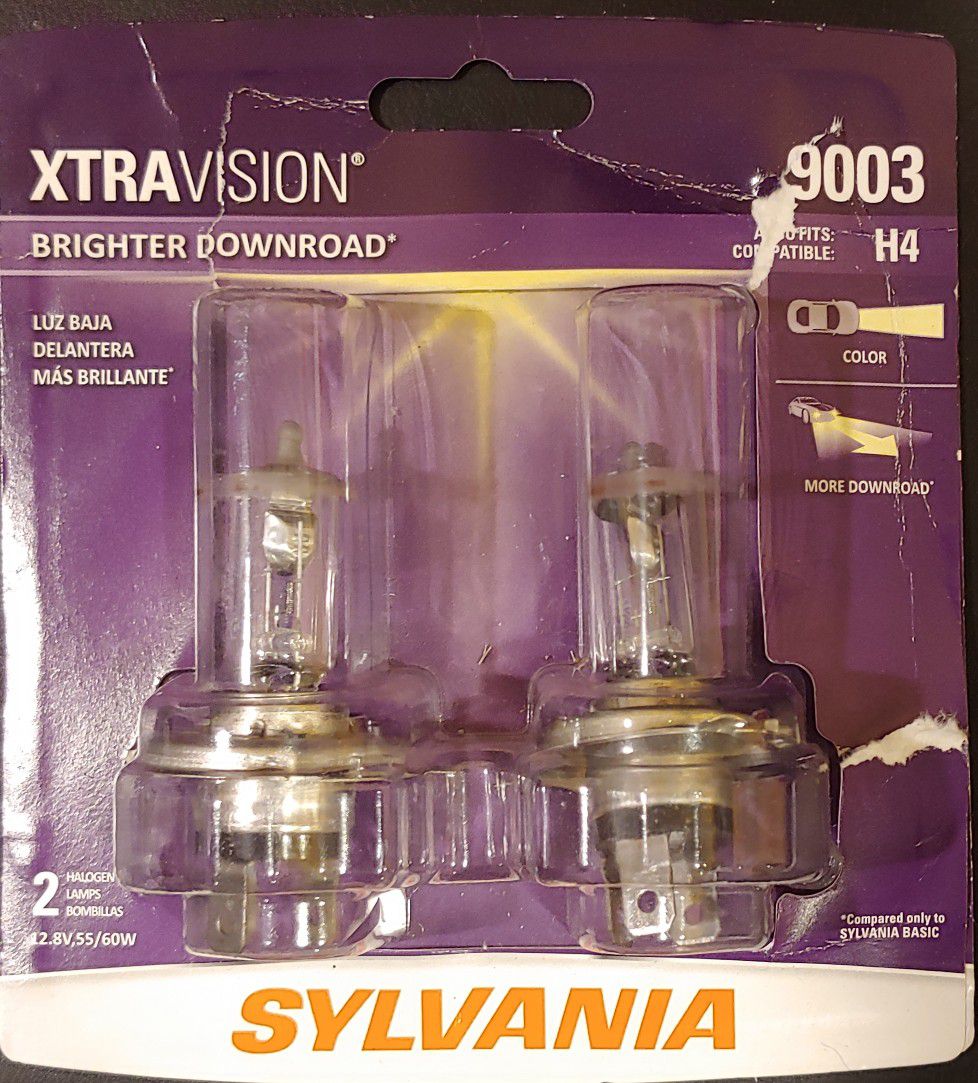 Sylvania XTRAVISION 9003 H4 headlight bulbs