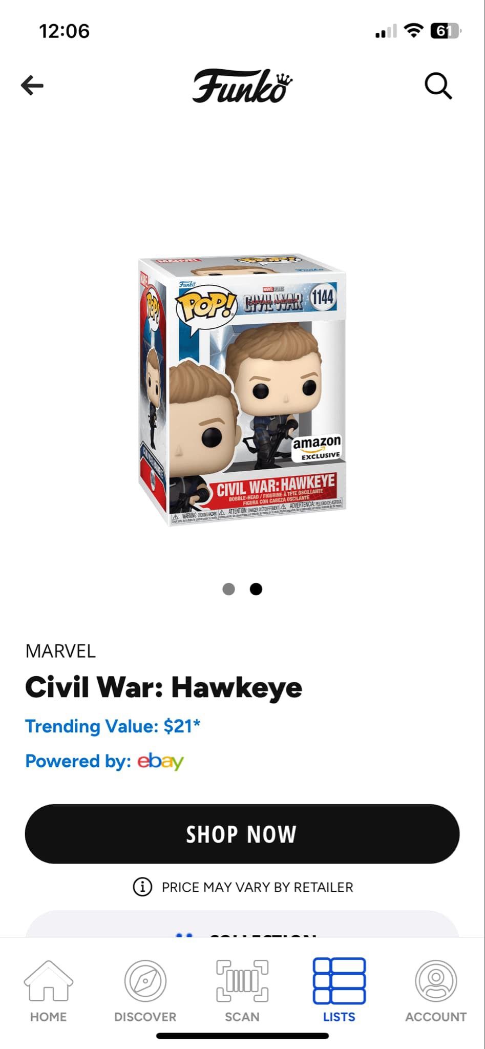 Marvel Hawkeye Funko pop (new)