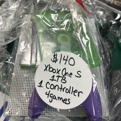 Xbox One S 1Tb With A Controller and 4 Games