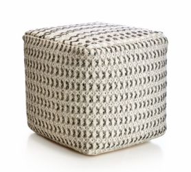 Crate & Barrel Briar Wool Pouf 18x18