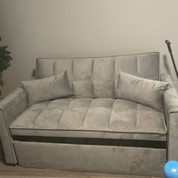 Small Grey Couch Turns Into Bed 