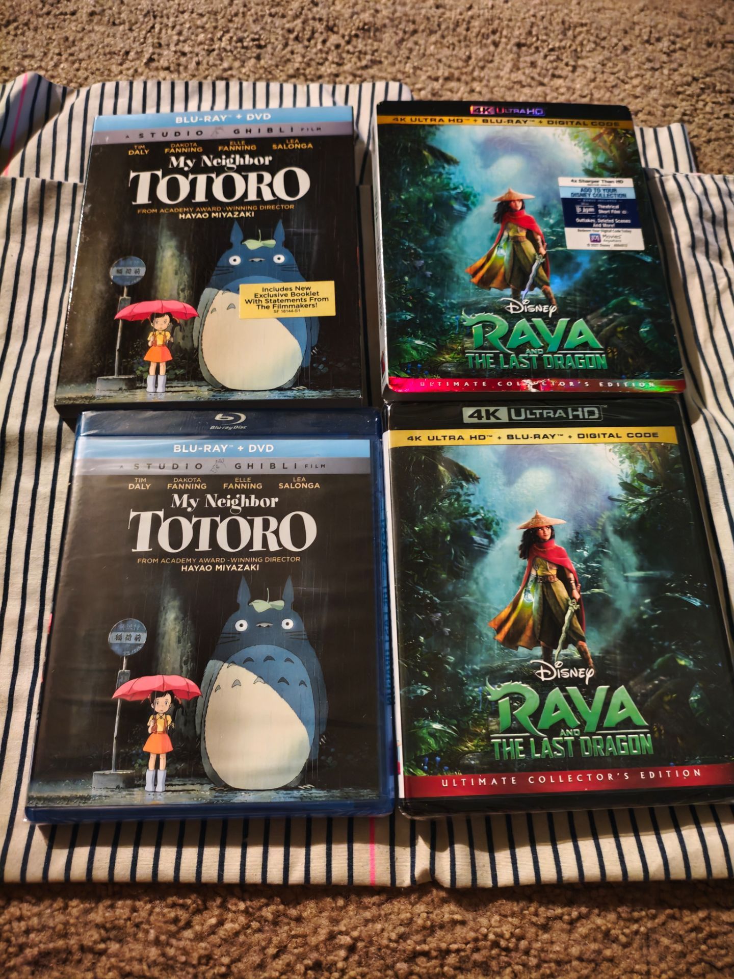 My neighbor Totoro blu ray + dvd brand new + raya and the last dragon 4k/ blu ray new low price