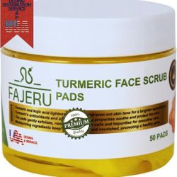 Kojic Acid Turmeric Cleansing Exfoliating Face Scrub Pads 50 Pcs