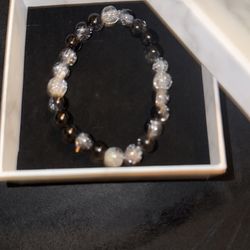 Black Crystal Beard Bracelet