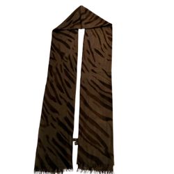 Brown Zebra Print Scarf