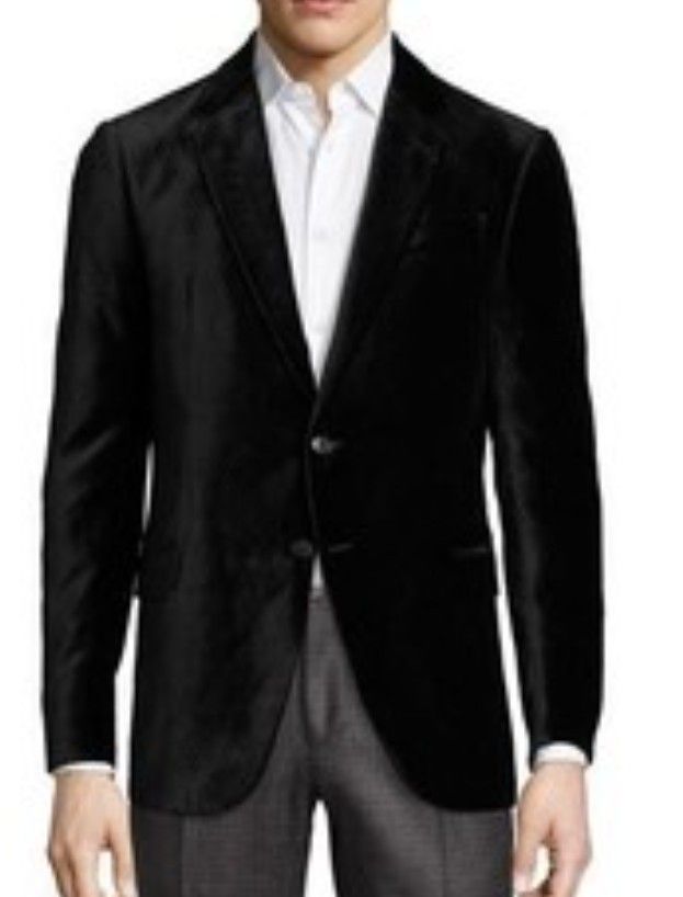 ARMANI COLLEZIONI BLACK VELVET MENS JACKET