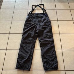 Vintage Patagonia Black Ski Bibs Full Side Zip Pants Womens 14 M/L