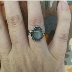 Sterling Silver Labradorite Gemstone Vintage Style Ring 6