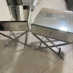  Camille X Base Mirrored Accent Campaign Table