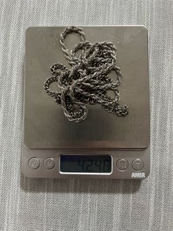 Silver-Tone Rope Chain Necklace 42.4g firm