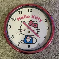 Hello Kitty Pink Wall Clock